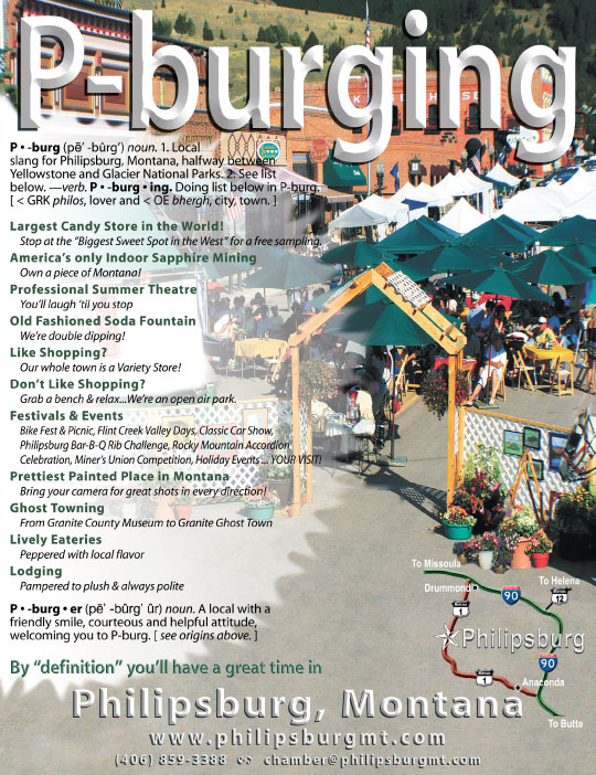 2010 Philipsburg Promotions
									<br>
									Page xx
									&nbsp;&nbsp;&diams;&nbsp;&nbsp;
									7&frac12;"W x 9&frac34;"H<br>
									38# Hibrite Newsprint