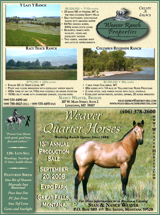 August 2008 Weaver Ranch Properties
									<br>
									Page 08
									&nbsp;&nbsp;&diams;&nbsp;&nbsp;
									7&frac14;"W x 9&frac34;"H<br>
									100# Coated Text Stock
