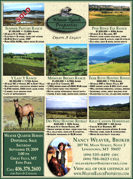 August 2009 Weaver Ranch Properties
									<br>
									Page 06
									&nbsp;&nbsp;&diams;&nbsp;&nbsp;
									7&frac14;"W x 9&frac34;"H<br>
									100# Coated Text Stock